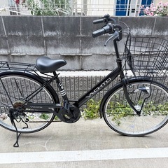 【26インチ】自転車 ママチャリ ブラック 6段変速 オートライトの画像