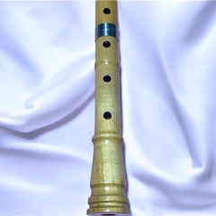 和田謹製　尺八本体 木製 5孔 ナチュラル色/朱塗りの画像