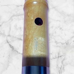 和田謹製　尺八本体 木製 5孔 ナチュラル色/朱塗りの画像