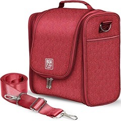 トラベルポーチ メイクアップバッグ オーガナイザーキット バッグ ワインレッド の画像