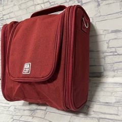 トラベルポーチ メイクアップバッグ オーガナイザーキット バッグ ワインレッド の画像