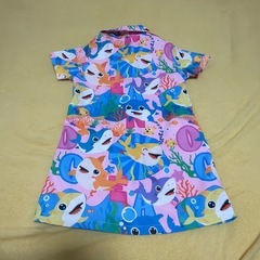 ベビーサメ柄ワンピース 90cmの画像