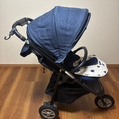 Aprica アップリカ スムーヴプレミアム 三輪 ベビーカー ブルーデニムの画像