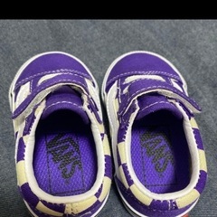 と白のチェック柄スニーカー ベビーシューズ　VANS 12cmの画像