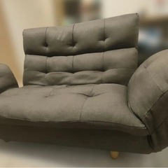 ファブリック ソファ 2人掛け ブラウンの画像