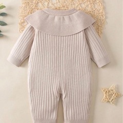 ベビー用 ボタンフロント リブ編み ジャンプスーツ おしゃれの画像
