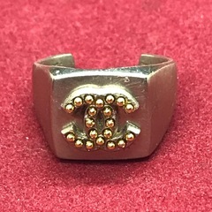 正規品 シャネル CoCoマーク シグネットリング シルバー系の画像