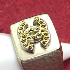正規品 シャネル CoCoマーク シグネットリング シルバー系の画像