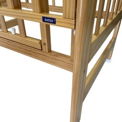 【美品】KATOJI カトージ ベビーベッド ハイシート ゲート開閉の画像