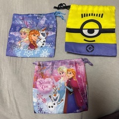 ミニオン、アナ雪　巾着セットの画像