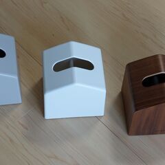 ケユカ　Moi コンパクト ティッシュケース　ウォルナット白グレー3個セット　の画像