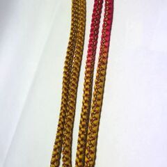 帯締め 振袖 豪華 金 芥子 赤 紅 より房 撚り房 成人式 二十歳 グラデーション 和装小物 金糸 舞台 ステージ 丸組 訪問着 振袖用 発表会の画像