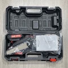 電動チェーンソー 充電式 給油システム ツール不要 ハンディ21V 収納箱付の画像