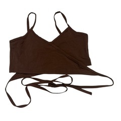 BRUNCH コットンラップビスチェ ブラウンの画像