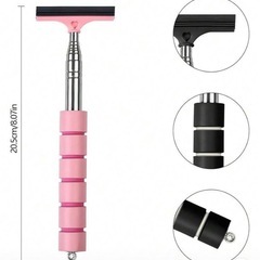 サイドミラー スクイージー 車のフロントガラス掃除用具 拡張可能な長めの棒付き ポータブル設計 雨の日や曇日に役立つ 車両内外のアクセサリー ロータリーワイパー クリーナー 雪かきブラシ21cm〜最大98cmの画像