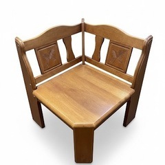 3点セット【昭和レトロ家具✨】どんぐり柄🌲収納付き木製ベンチの画像