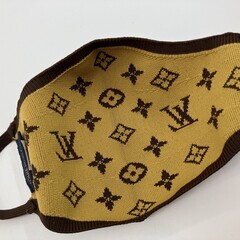LOUIS VUITTON モノグラム マスク・マイユ M76747 ニットマスク 茶×イエロー 正規品の画像