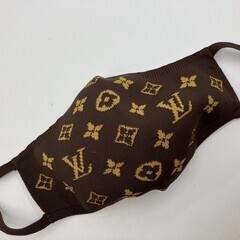 LOUIS VUITTON モノグラム マスク・マイユ M76747 ニットマスク 茶×イエロー 正規品の画像