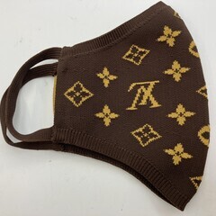 LOUIS VUITTON モノグラム マスク・マイユ M76747 ニットマスク 茶×イエロー 正規品の画像