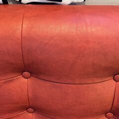 【美品】arne LUNCHシリーズ／レッド／幅113cm【2人掛けソファ】の画像