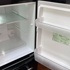 【レトロデザイン】eangle 2ドア冷蔵庫／ブラック／149L（冷蔵92L・冷凍57L）の画像