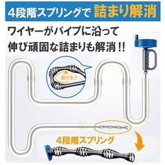 新品未使用未開封❣️ 回転式 5m/10m パイプ クリーナー ワイヤー 詰まり取り お風呂 トイレ 洗面所 排水口 下水 修理 解消 (5m)の画像
