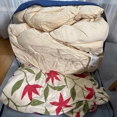 羽毛掛け布団　Wサイズ　布団カバー付、の画像