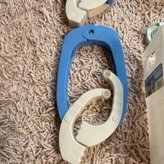 青と白の物干し飛ばないハンガー・大型ふとんピンチとスライドハンガーセットの画像