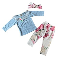 新品未使用　70㎝　3個　ベビー　ガールズ　キッズ　トップス　Tシャツ　レギンス　ズボンの画像