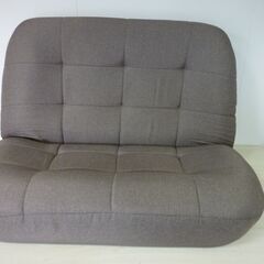 2-5　未使用/新品　座椅子 2人掛け 5段階リクライニング 立体構造 へたりにくいポケットコイル 広々座面 ローソファ ソファー ソファ ファブリック生地 グレージュの画像