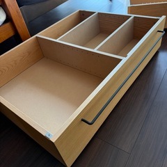 無印良品　ベッドフレーム下収納・小・オーク材　2個セットの画像