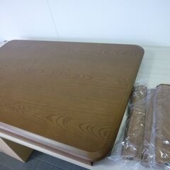 ①未使用/新品　アウトレット　こたつテーブル 長方形 120×80cm 木目 UV塗装 継ぎ脚 ダークブラウンの画像