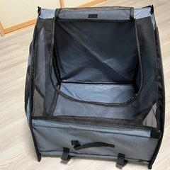  折りたたみペットソフトケージ（50cm角／グレー）新品同様／収納バッグ付きの画像