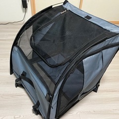  折りたたみペットソフトケージ（50cm角／グレー）新品同様／収納バッグ付きの画像