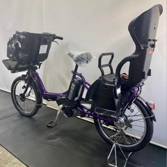 1年保証 送料無料　ブリヂストン　20インチ　子供乗せ　紫色　電動アシスト自転車 g1115の画像