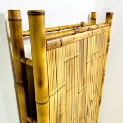 【高級】梅里竹芸 竹製 健康ベッド 整体・指圧用 真竹 竹ベッド 2種枕付き 竹枕 竹家具 シングルベッド 民芸家具 E1EX0304の画像