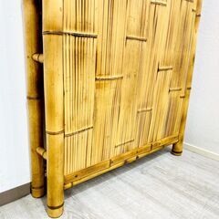 【高級】梅里竹芸 竹製 健康ベッド 整体・指圧用 真竹 竹ベッド 2種枕付き 竹枕 竹家具 シングルベッド 民芸家具 E1EX0304の画像