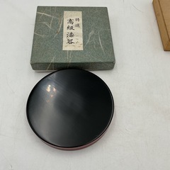 急須台　(漆器、純銅製のセット)の画像