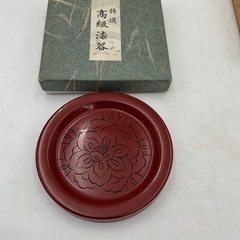 急須台　(漆器、純銅製のセット)の画像