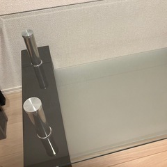 【センターテーブル】ガラステーブル　ブラック　幅100×奥行60×高さ45
の画像