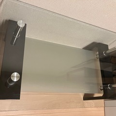 【センターテーブル】ガラステーブル　ブラック　幅100×奥行60×高さ45
の画像