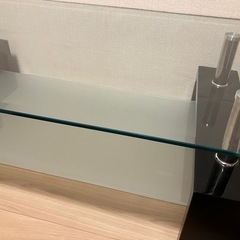 【センターテーブル】ガラステーブル　ブラック　幅100×奥行60×高さ45
の画像