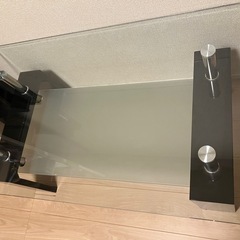 【センターテーブル】ガラステーブル　ブラック　幅100×奥行60×高さ45
の画像