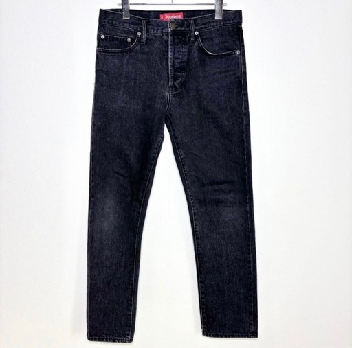 Supreme ストーンウォッシュ スリムジーンズ ブラック 30
