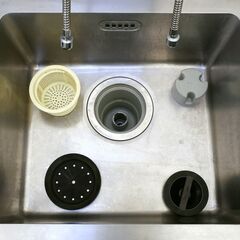 ≪zyt2551ジ≫ マルゼン ステンレス製 業務用2槽シンク BS2-126 幅120cm 奥行60cm バックガード付 単水栓4口付属 現状品 中古厨房機器/宮城県仙台市 71024-06の画像