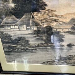 和風　額入り　富士山　インテリア　イラスト　水墨画の画像