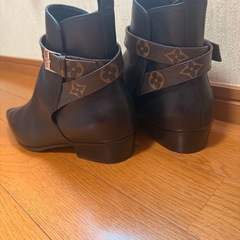 LOUIS VUITTON ルイヴィトン モノグラム アンクルレザーブーツ ブラック  36 の画像