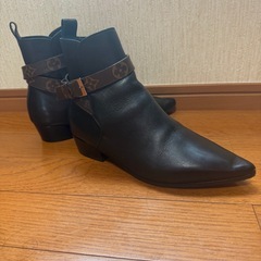 LOUIS VUITTON ルイヴィトン モノグラム アンクルレザーブーツ ブラック  36 の画像