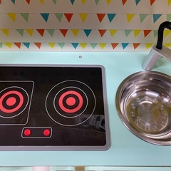 木製ハッピーデーわくわくIHキッチン　おままごと　クッキングトイの画像