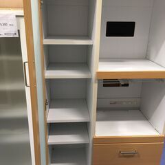 ★リユースのサカイ横浜南店★YM1610  レンジ台 ブラウン／ホワイト W74×D42×H130 クリーニング済みの画像